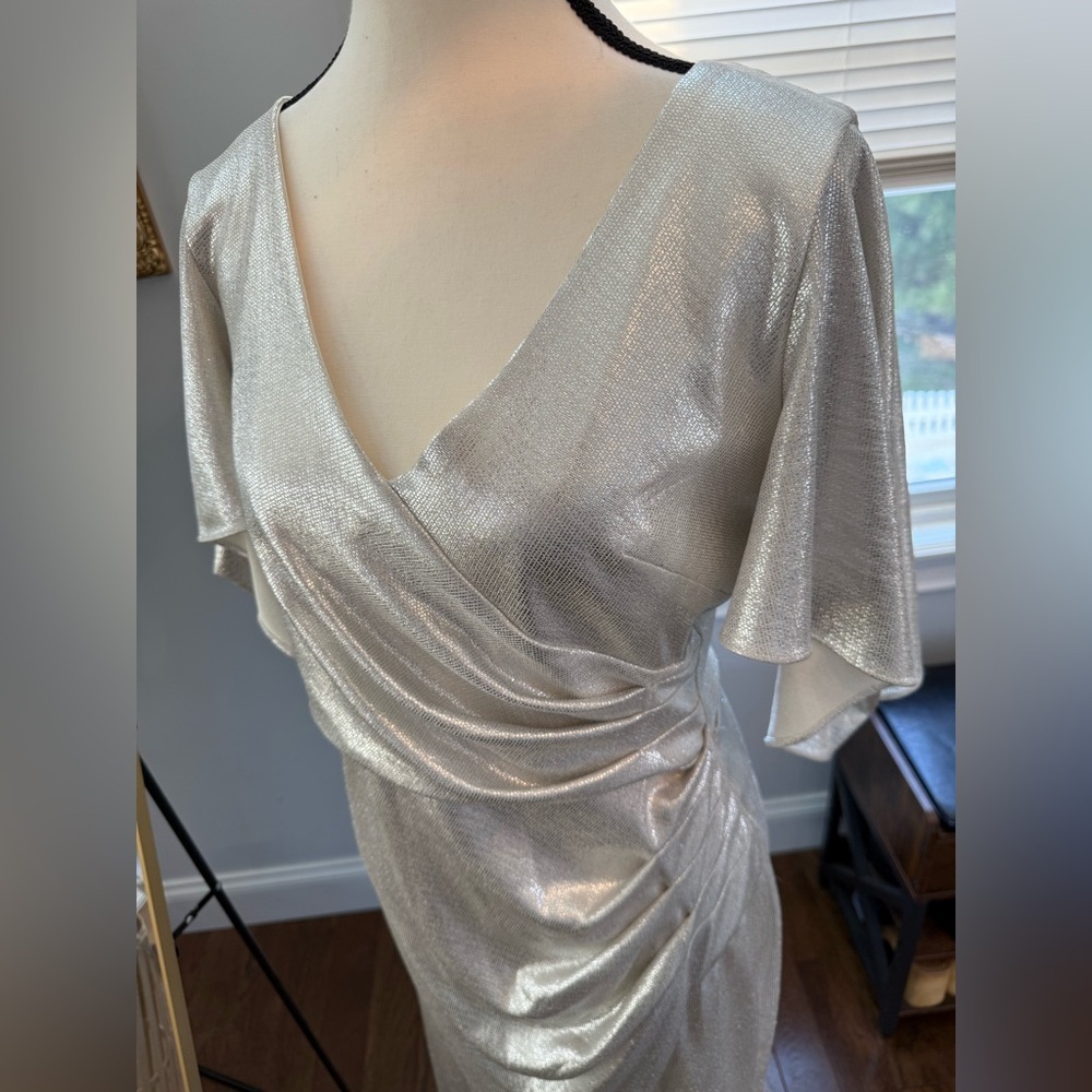 Eliza J Silver Gown Size 10 - Picture 6 of 9